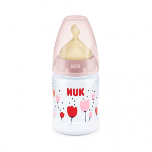 NUK First Choice Plus Μπιμπερό με Δείκτη Ελέγχου Θερμοκρασίας Flower 0-6 μηνών Medium Latex 150ml (10.743.887)